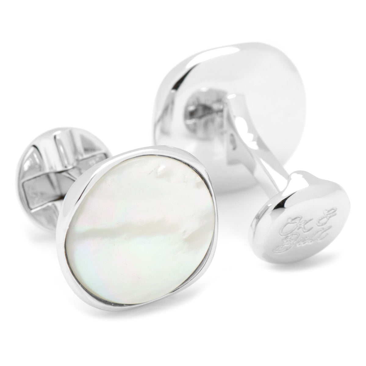 Sterling Silver Classic Formal Mother of Pearl Cufflinks | Cufflinks | Wiccan Center
