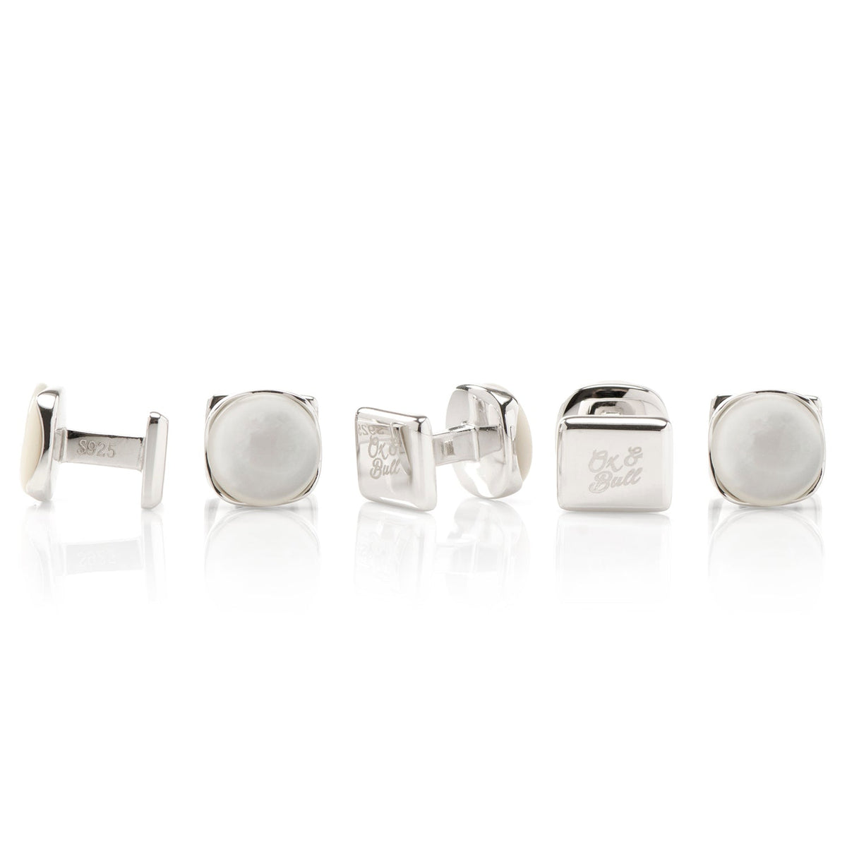 Sterling Silver Classic Formal Mother of Pearl 5-Stud Set | Stud Set | Wiccan Center