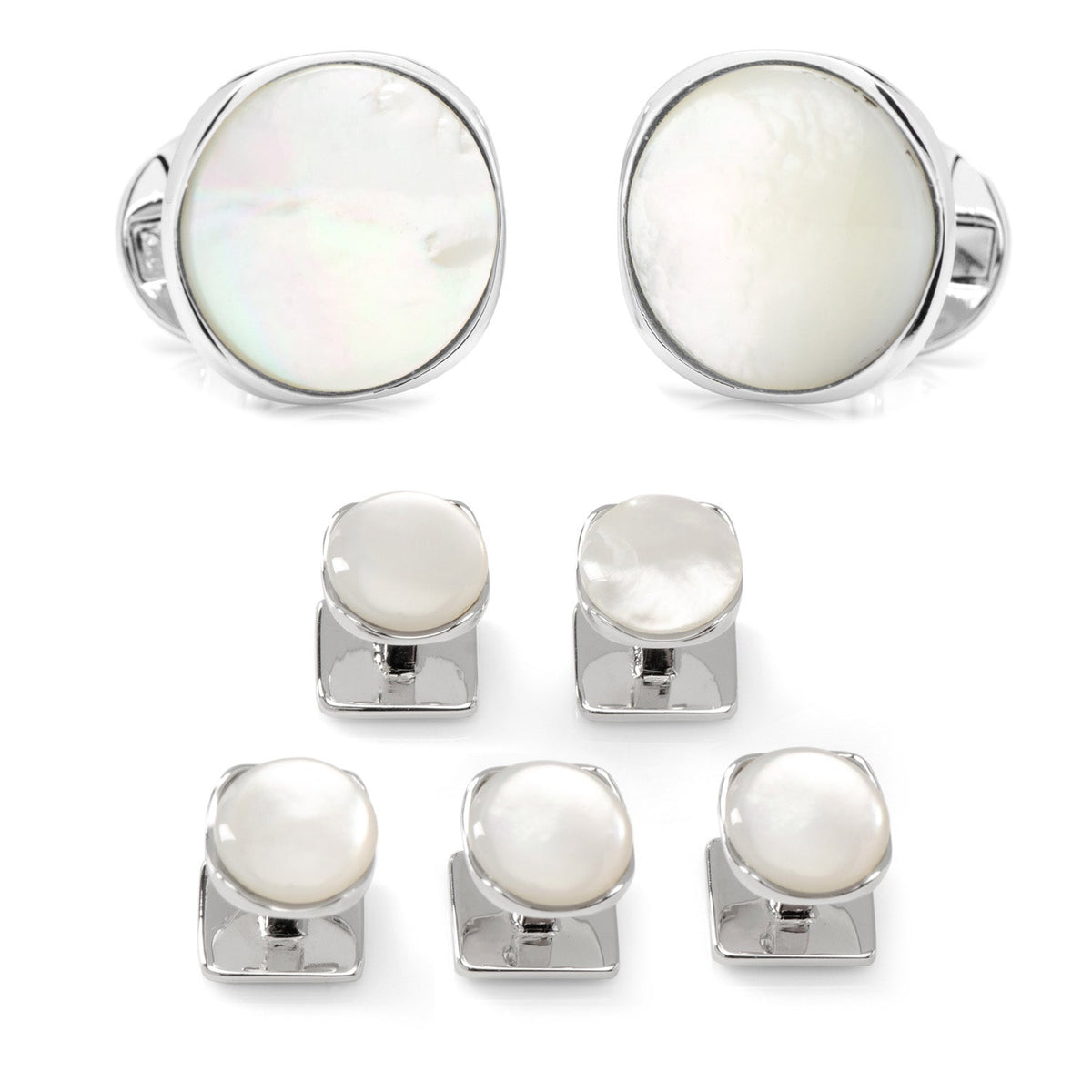 Sterling Silver Classic Formal Mother of Pearl 5-Stud Set | Stud Set | Wiccan Center