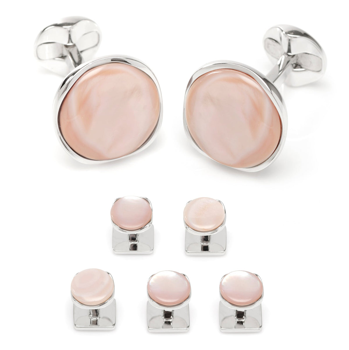 Sterling Silver Classic Formal Pink Mother of Pearl 5-Stud Set | Stud Set | Wiccan Center