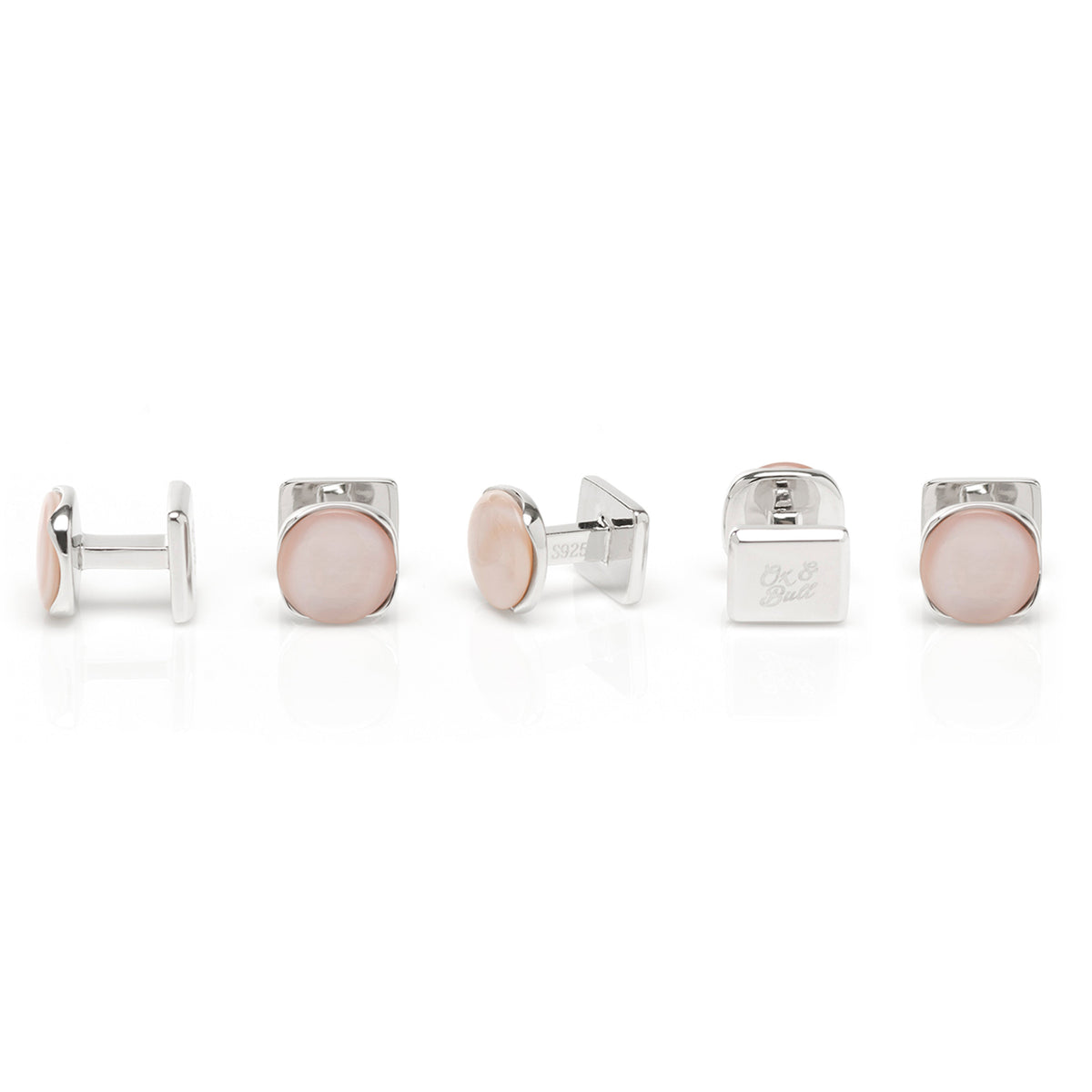Sterling Silver Classic Formal Pink Mother of Pearl 5-Studs | Studs | Wiccan Center