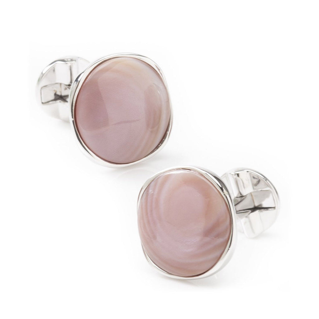 Sterling Silver Classic Formal Pink Mother of Pearl Cufflink | Cufflinks | Wiccan Center