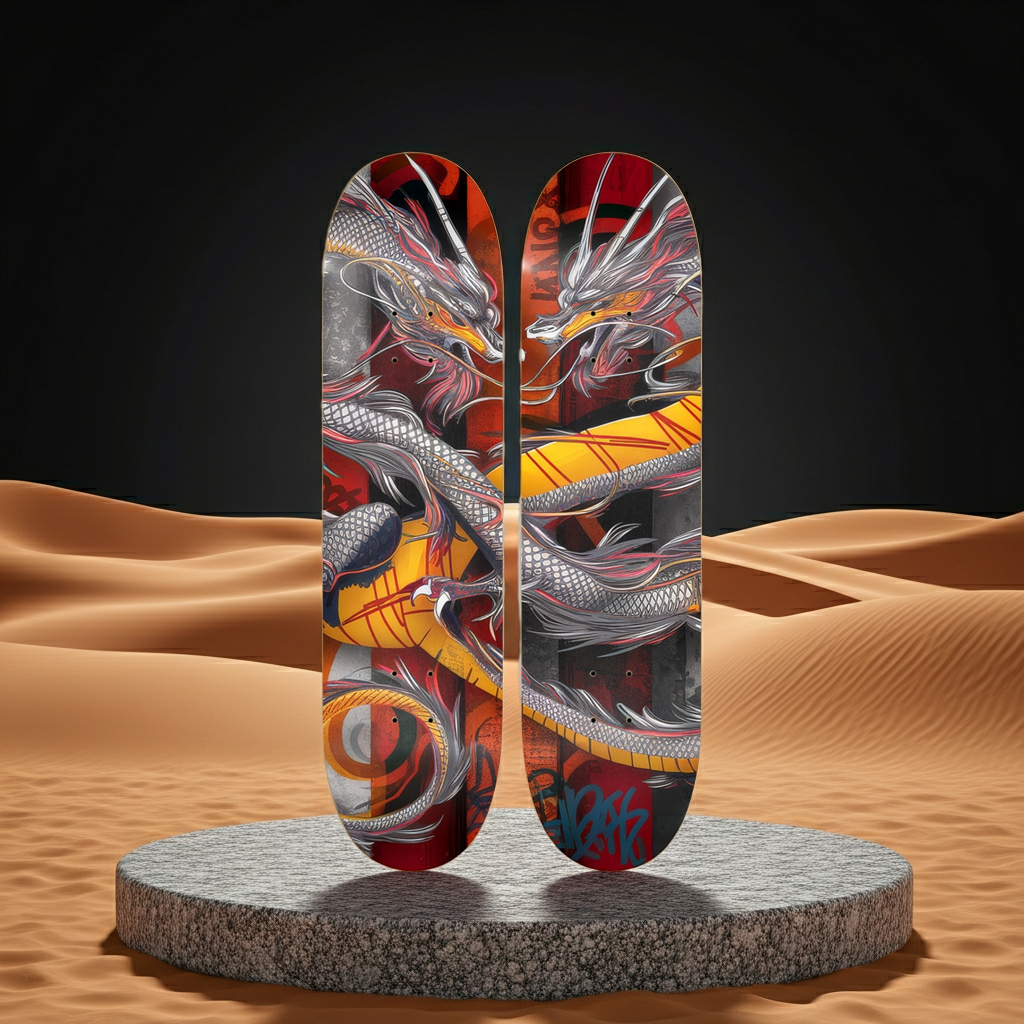 2 Skateboard Series Art - Dragon Love | Skateboard | Wiccan Center