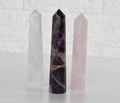 Pack of 3 Natural Crystal Tower Points, Genuine Quartz Crystal Wands | | Wiccan Center
