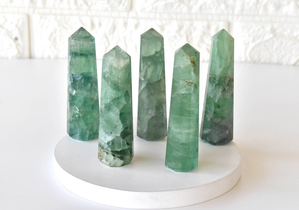 Green Fluorite Tower Point (Spiritual Awakening and Personal Growth) | Obelisks & Pencils | Wiccan Center