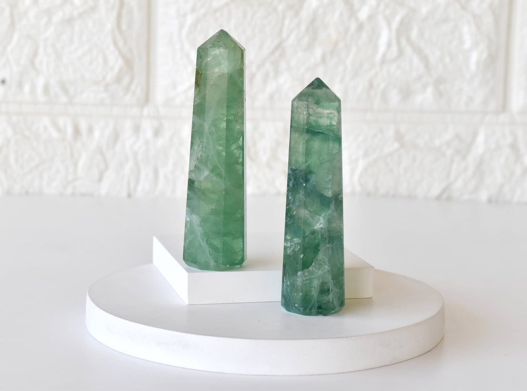 Green Fluorite Tower Point (Spiritual Awakening and Personal Growth) | Obelisks & Pencils | Wiccan Center