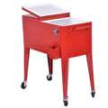Red Portable Outdoor Patio Cooler Cart | Camping | Wiccan Center