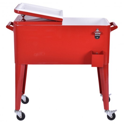 Red Portable Outdoor Patio Cooler Cart | Camping | Wiccan Center