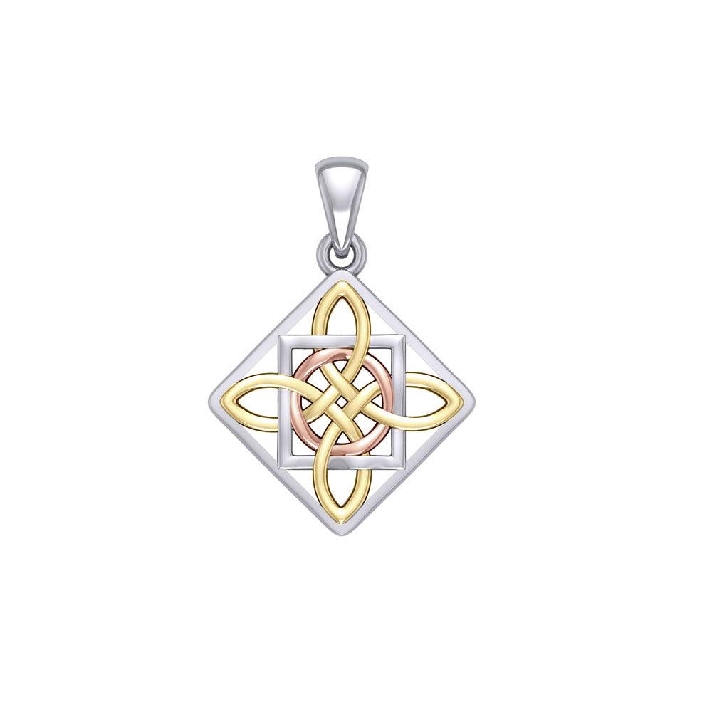 Celtic Four Point Knot Three Tone Pendant OPD3934