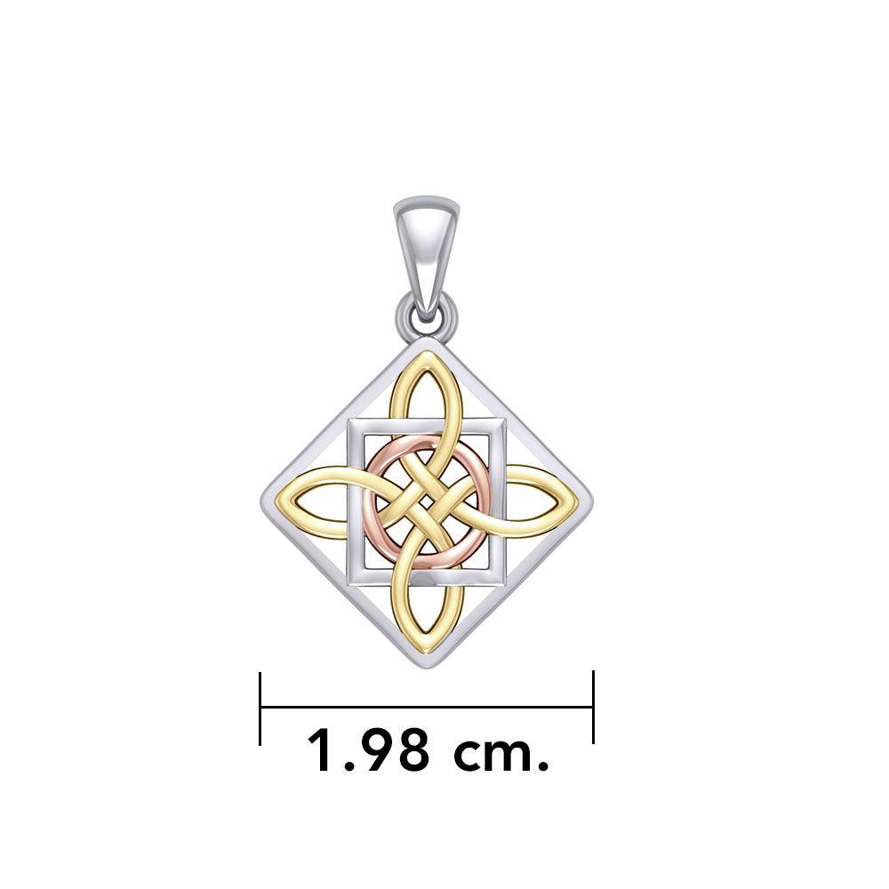 Celtic Four Point Knot Three Tone Pendant OPD3934