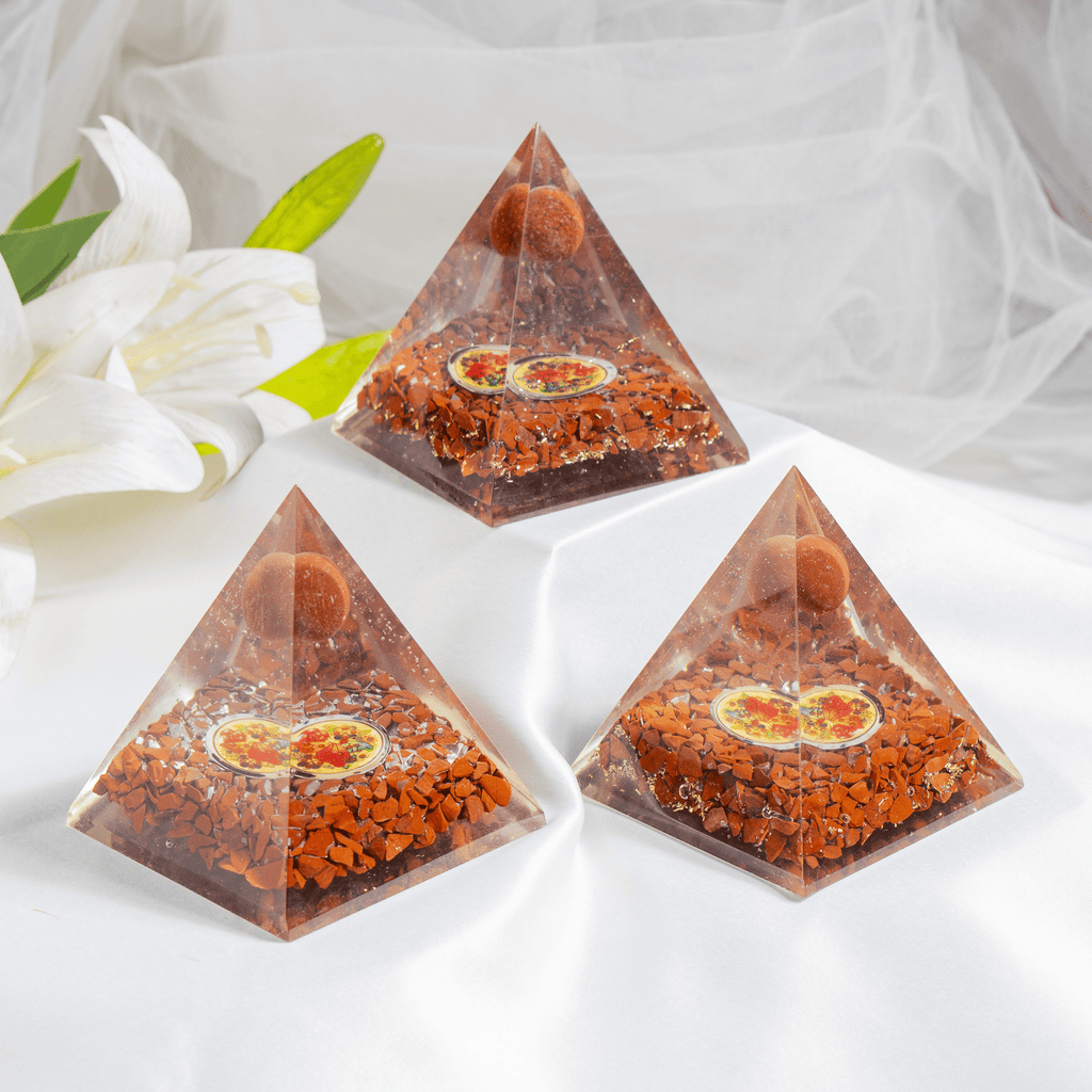 Red Jasper Orgone Pyramid, Crystal Energy Pyramid