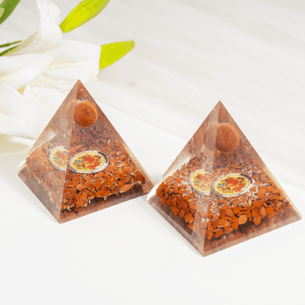 Red Jasper Orgone Pyramid, Crystal Energy Pyramid