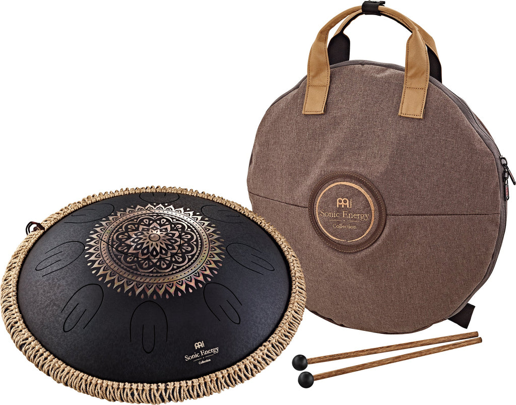 16" Octave Steel Tongue Drum, D Kurd, Lasered Floral Design, Black | | Wiccan Center
