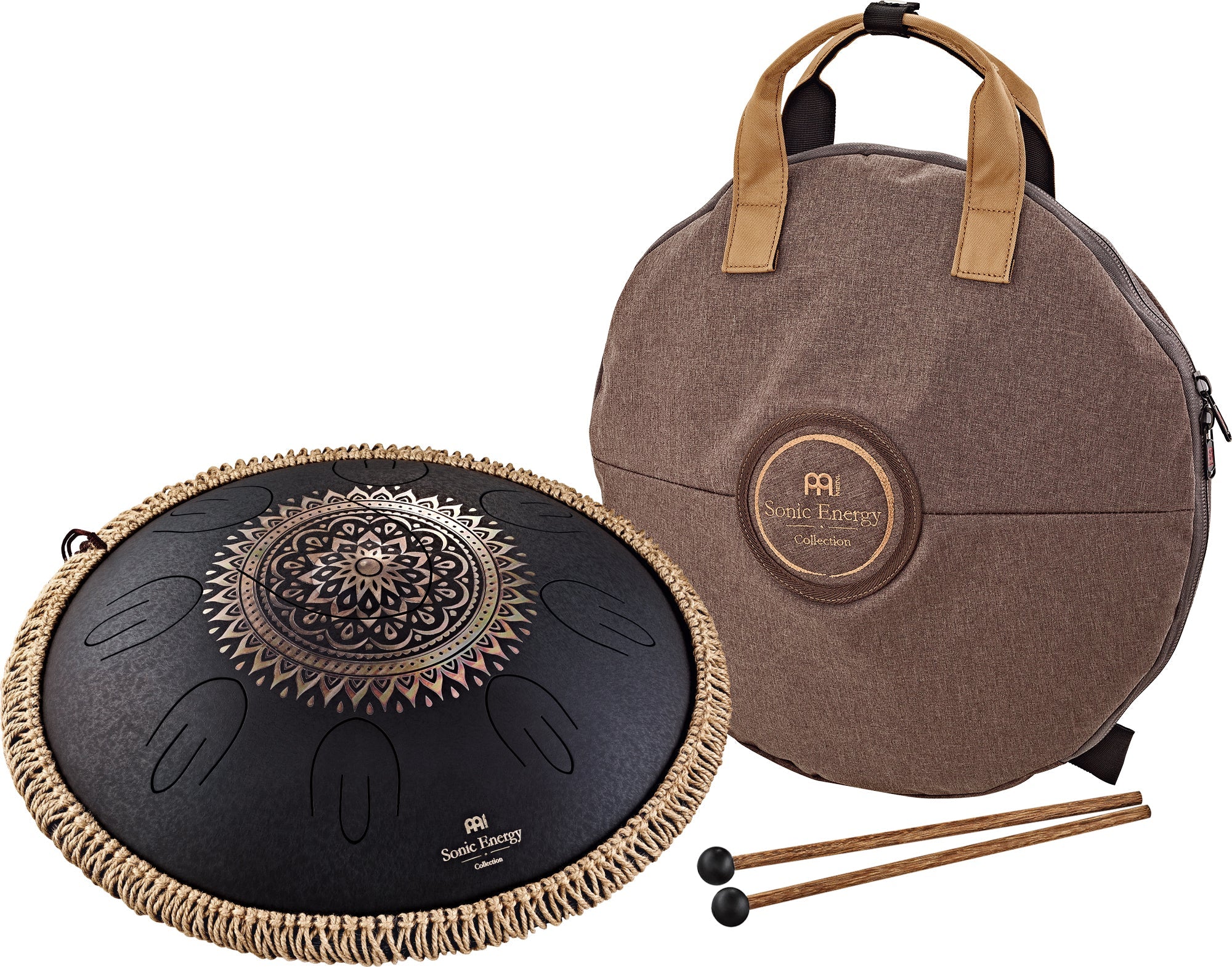 16" Octave Steel Tongue Drum, D Kurd, Lasered Floral Design, Black | | Wiccan Center