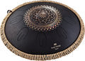 16" Octave Steel Tongue Drum, D Kurd, Lasered Floral Design, Black | | Wiccan Center