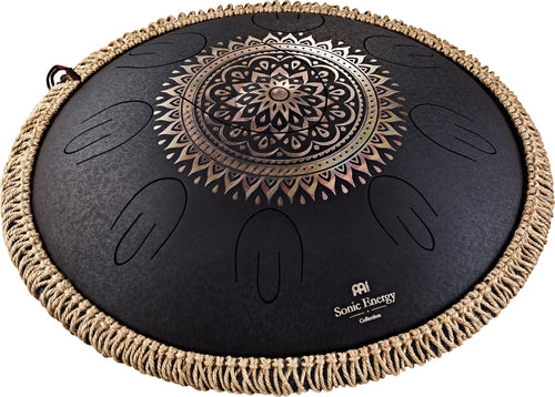 16" Octave Steel Tongue Drum, D Kurd, Lasered Floral Design, Black | | Wiccan Center