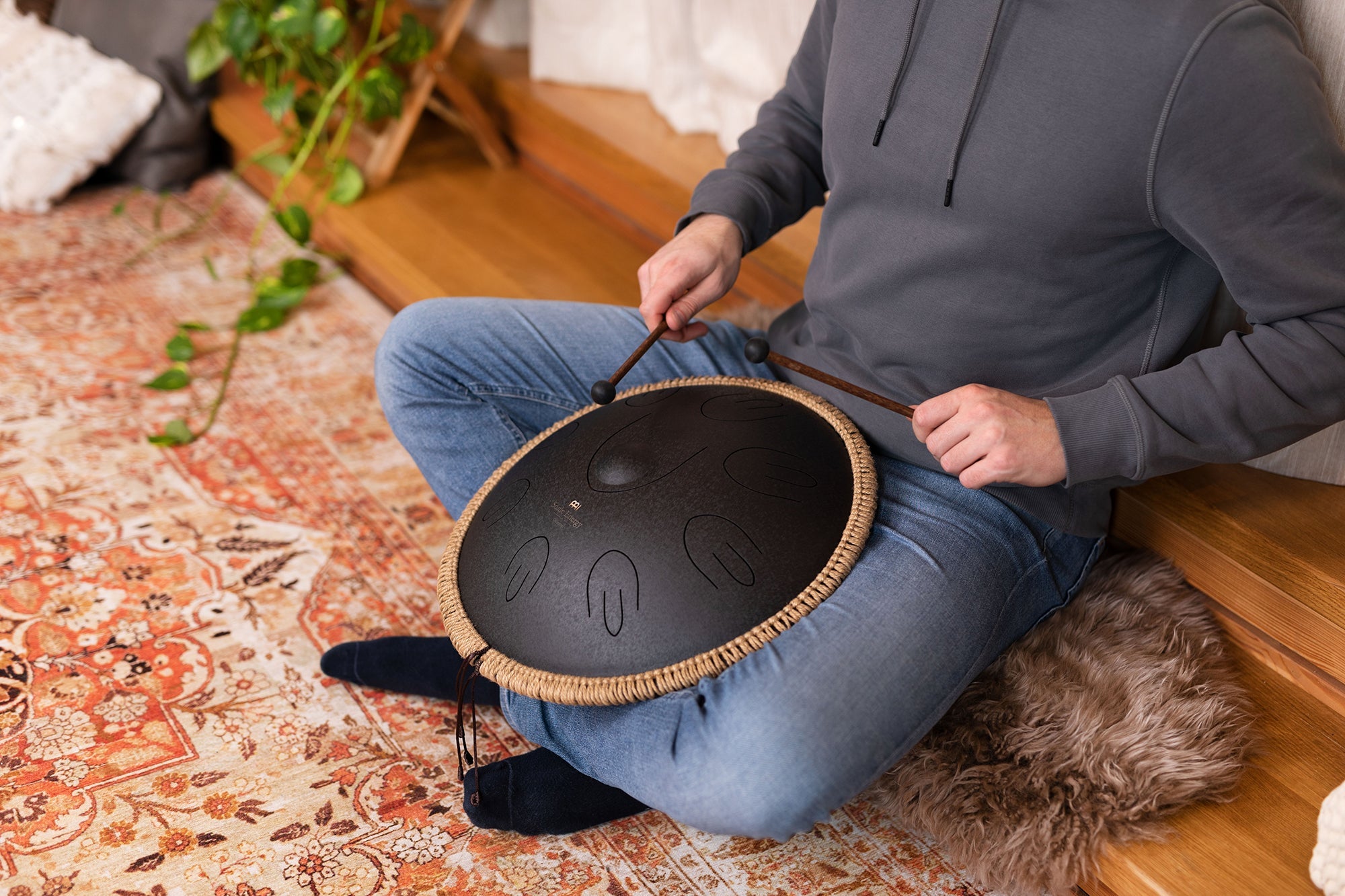 16" Octave Steel Tongue Drum, D Kurd, Black | | Wiccan Center