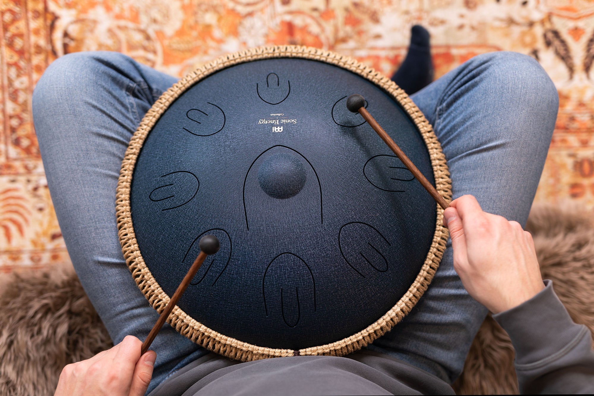 16" Octave Steel Tongue Drum, D Amara, Navy Blue | | Wiccan Center