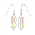 A peace of heaven and heart ~ Celtic Knotwork Three Tone Dangle Earrings OTE121