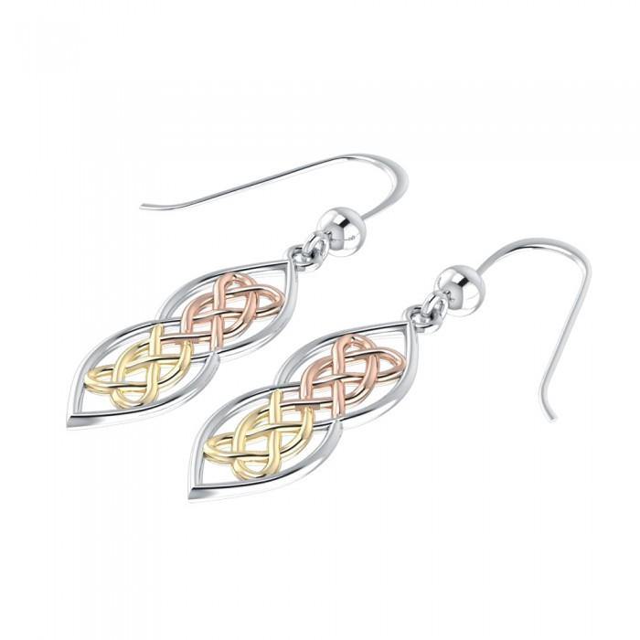 A peace of heaven and heart ~ Celtic Knotwork Three Tone Dangle Earrings OTE121