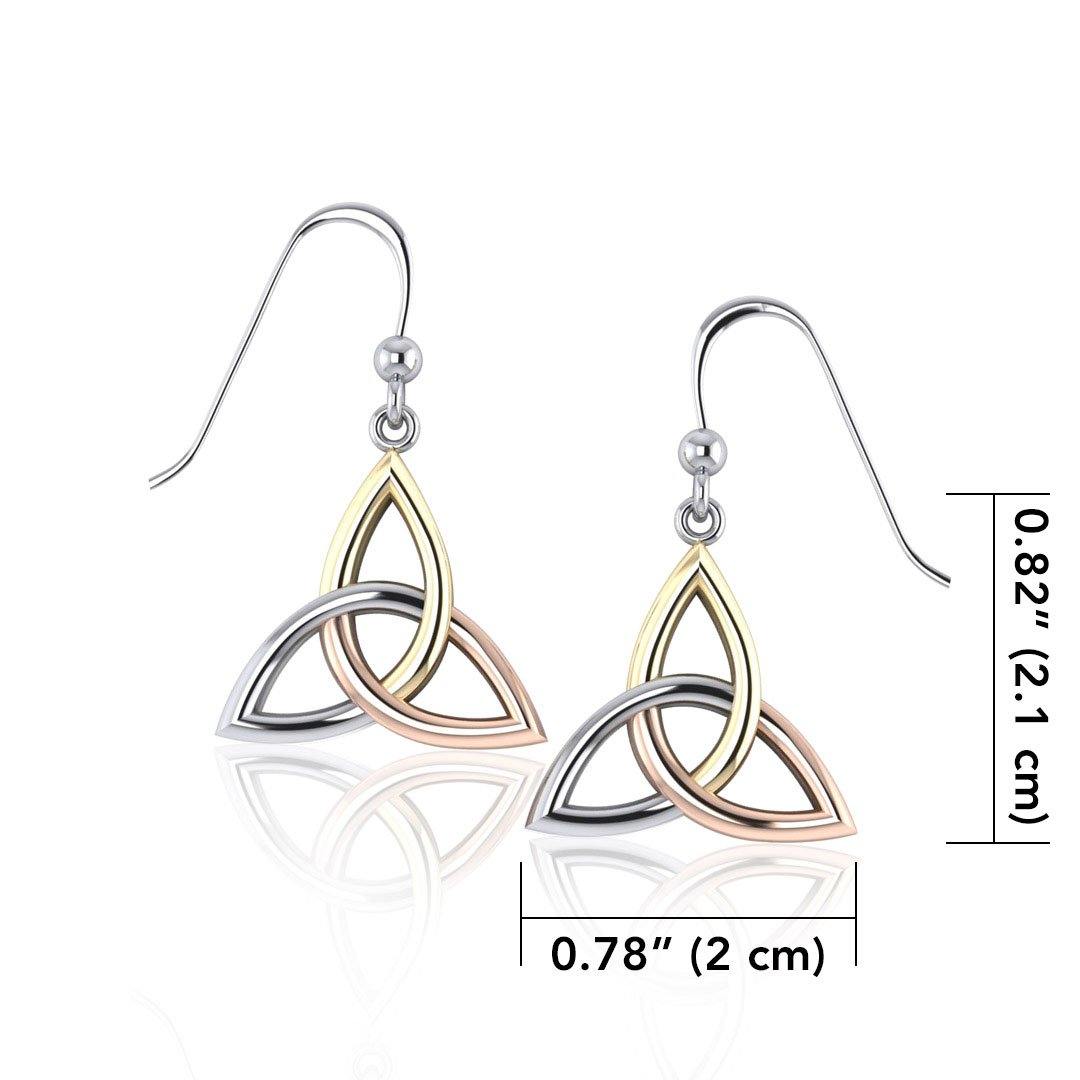 Celtic Knotwork Triquetra Three Tone Earrings OTE128