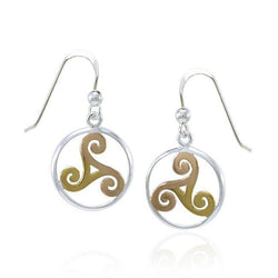 Celtic Threefold Three Tone Earrings OTE854 | Earrings | Wiccan Center