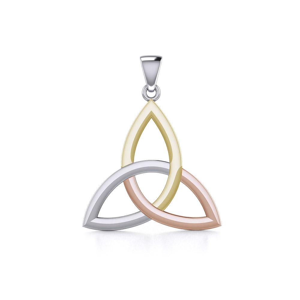 The unity of life’s triplicities ~ Celtic Knotwork Trinity Three Tone Pendant OTP085