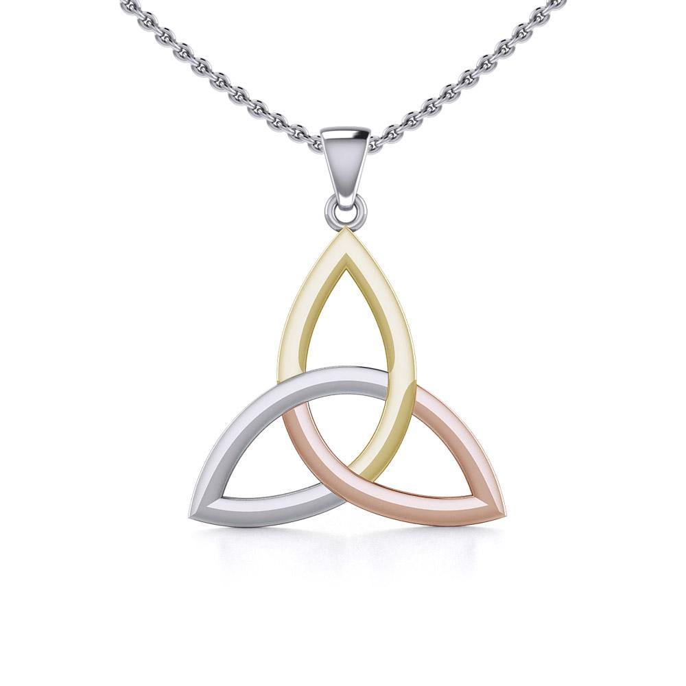 The unity of life’s triplicities ~ Celtic Knotwork Trinity Three Tone Pendant OTP085