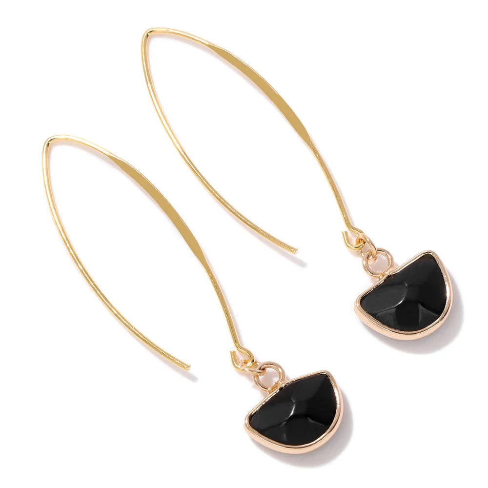 Crystal Faceted Teardrop Gold Earrings | earrings | Wiccan Center