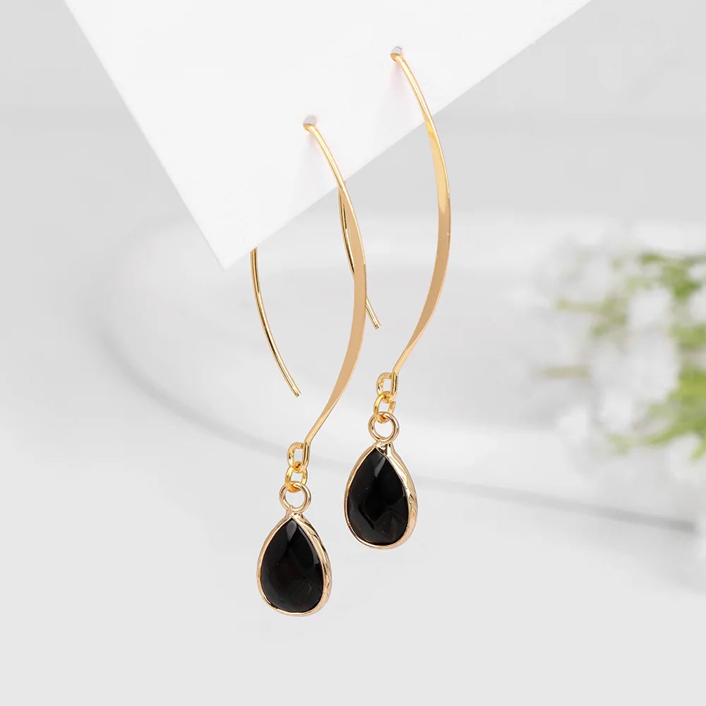 Crystal Faceted Teardrop Gold Earrings | earrings | Wiccan Center