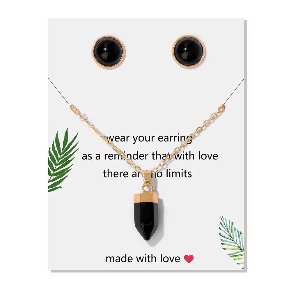 Crystal Point Gold Pendant Necklaces | necklace | Wiccan Center