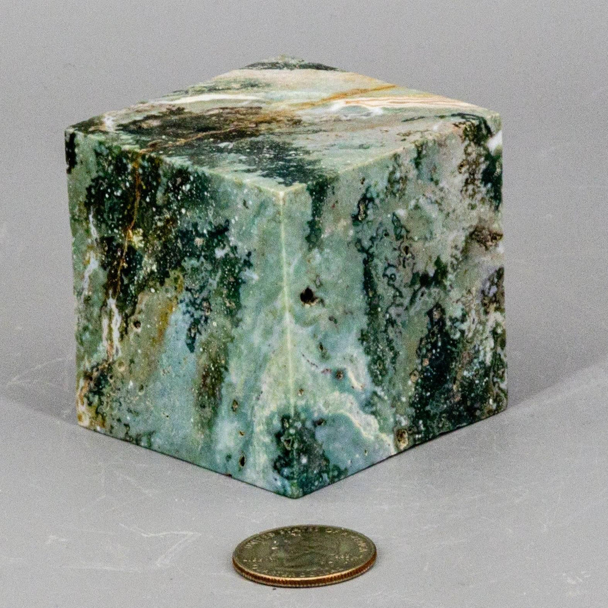Ocean Jasper Crystal Cut Corner Cube Polished | Cubes | Wiccan Center