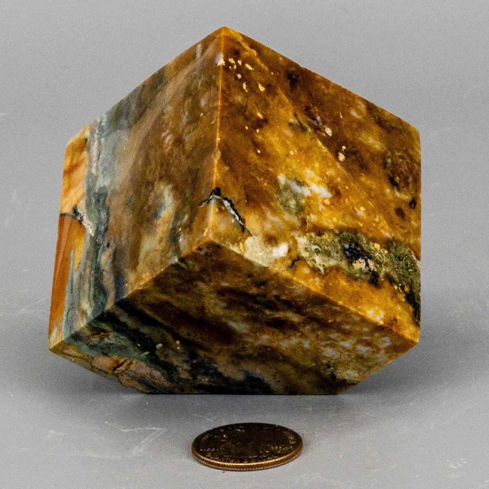 Ocean Jasper Cut Corner Cube - 514g (2.25 inch)