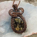 Ocean Jasper Wire Wrap Pendant 2.75 Inch