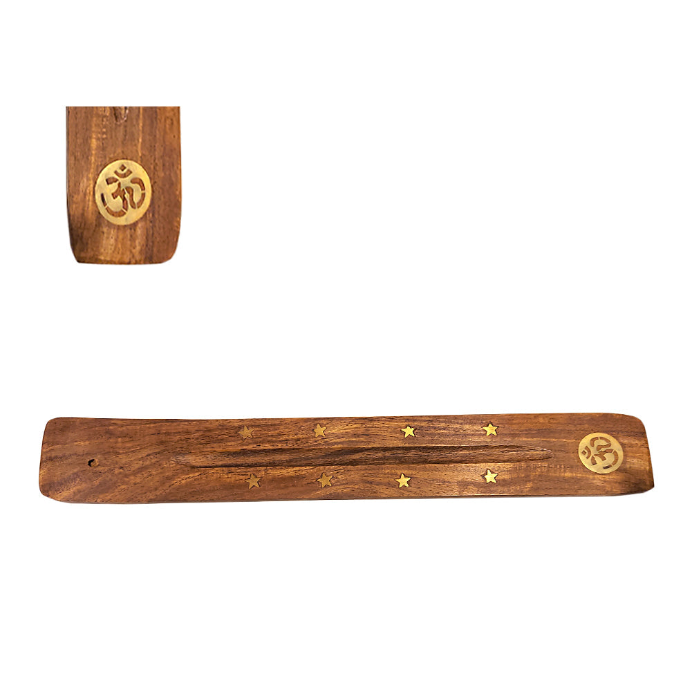 Om Wood Incense Boat Burner | Incense Holder | Wiccan Center
