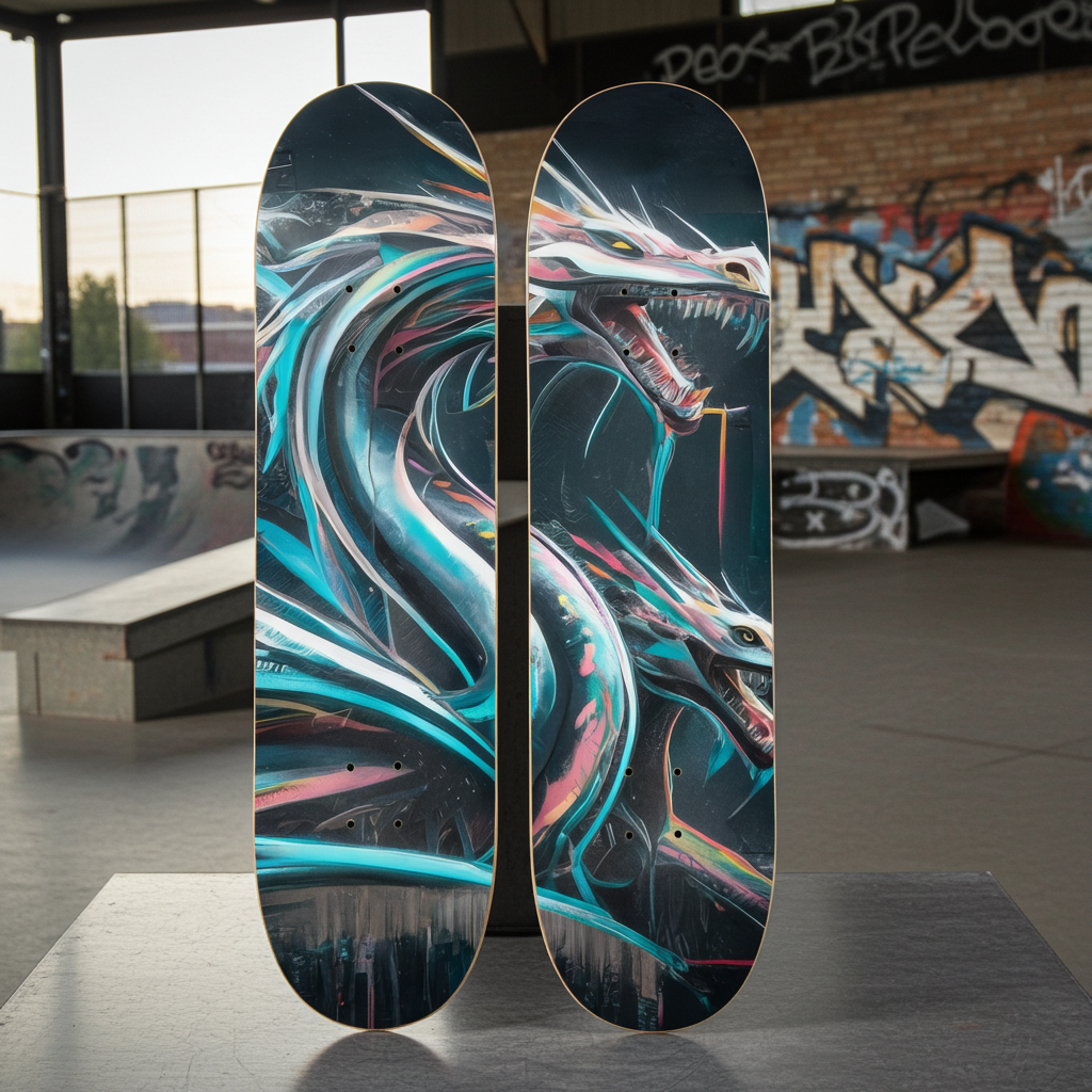 2 Skateboard Series Art - Wyrm Fangs | Skateboard | Wiccan Center