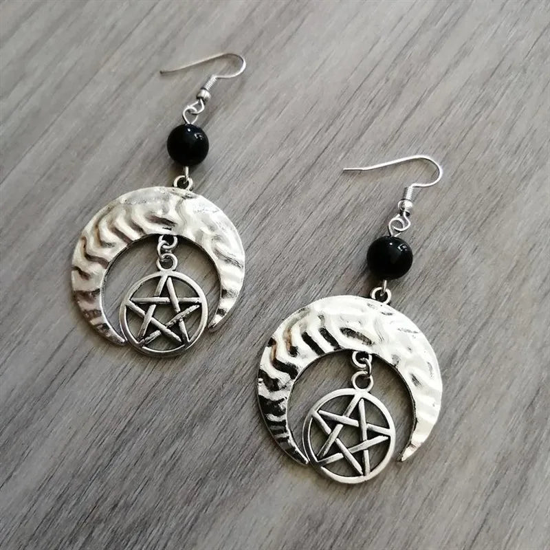 Crystal Crescent Moon Earrings | earrings | Wiccan Center