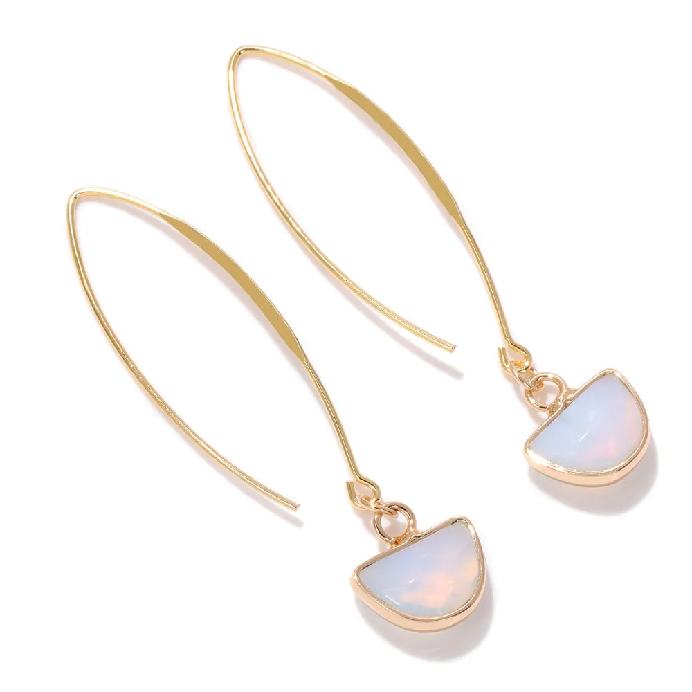 Crystal Faceted Teardrop Gold Earrings | earrings | Wiccan Center