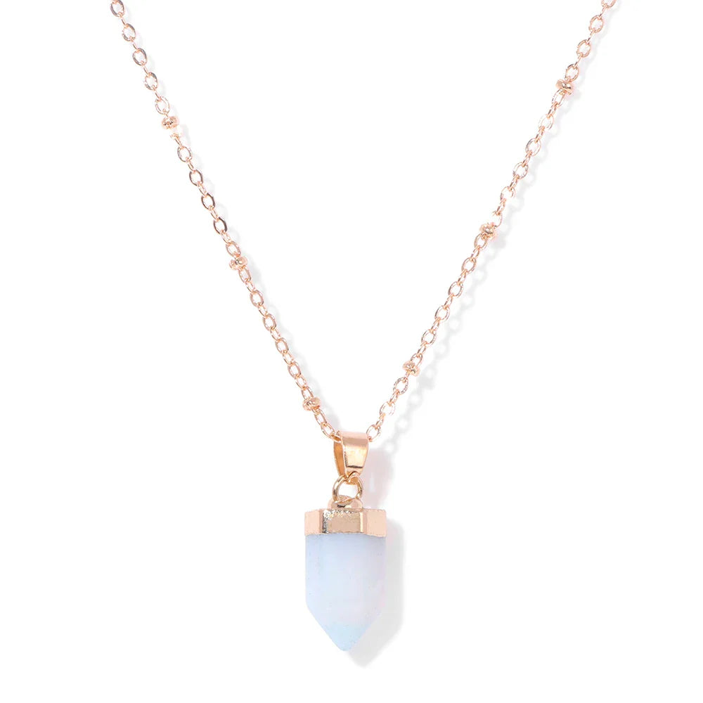 Crystal Point Gold Pendant Necklaces | necklace | Wiccan Center