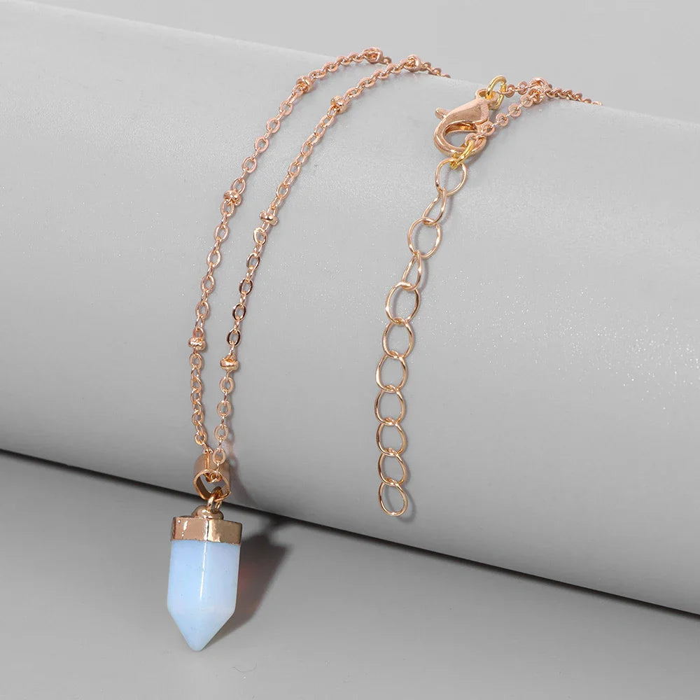Crystal Point Gold Pendant Necklaces | necklace | Wiccan Center