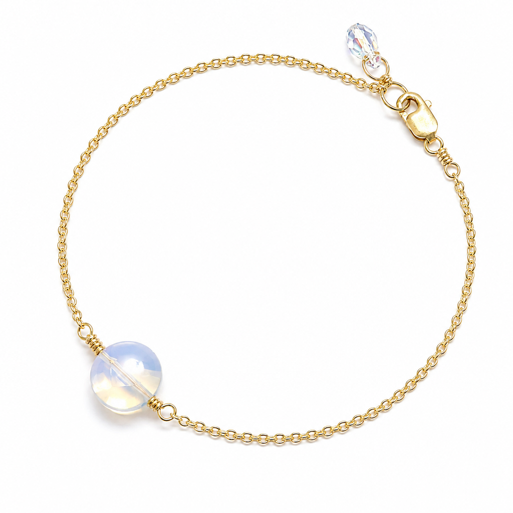 Opalite Sparkle Bracelet with Swarovski Clasp