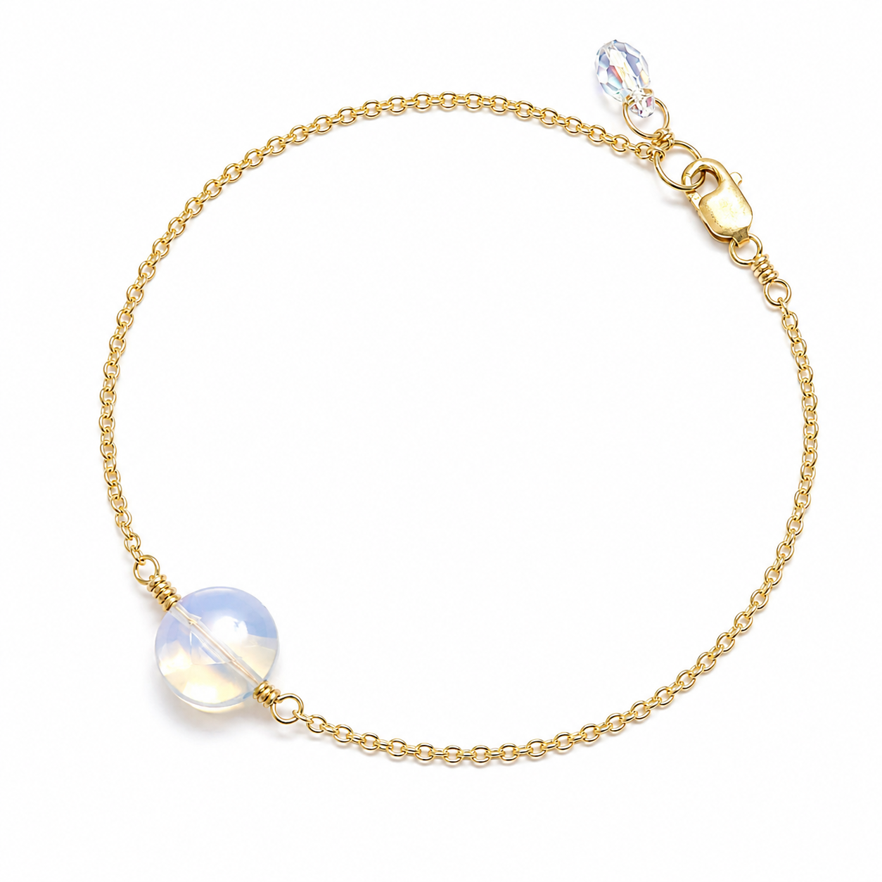 Opalite Sparkle Bracelet with Swarovski Clasp