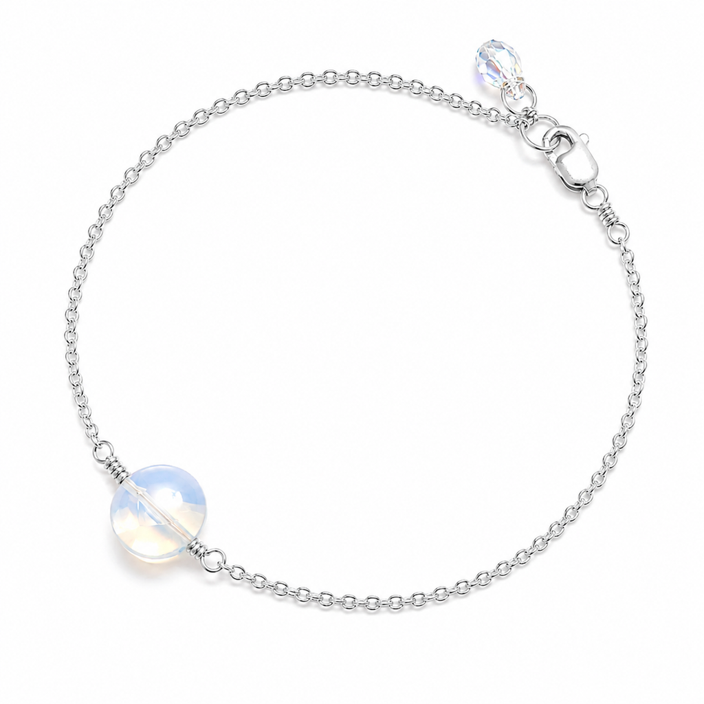 Opalite Sparkle Bracelet with Swarovski Clasp
