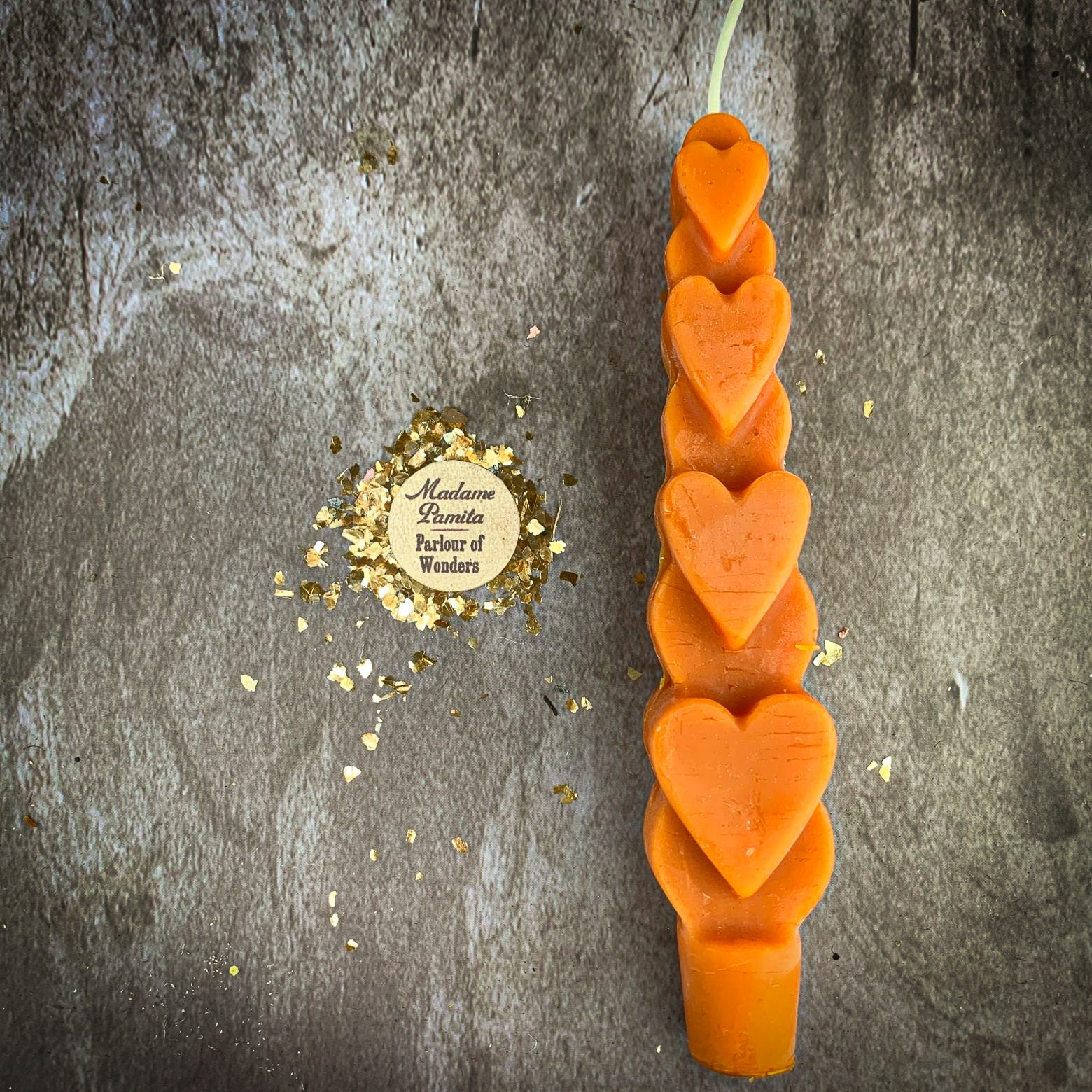 Beeswax Love Spell Heart Taper Candle - Romance & Attraction Magic | Beeswax Candle | Wiccan Center