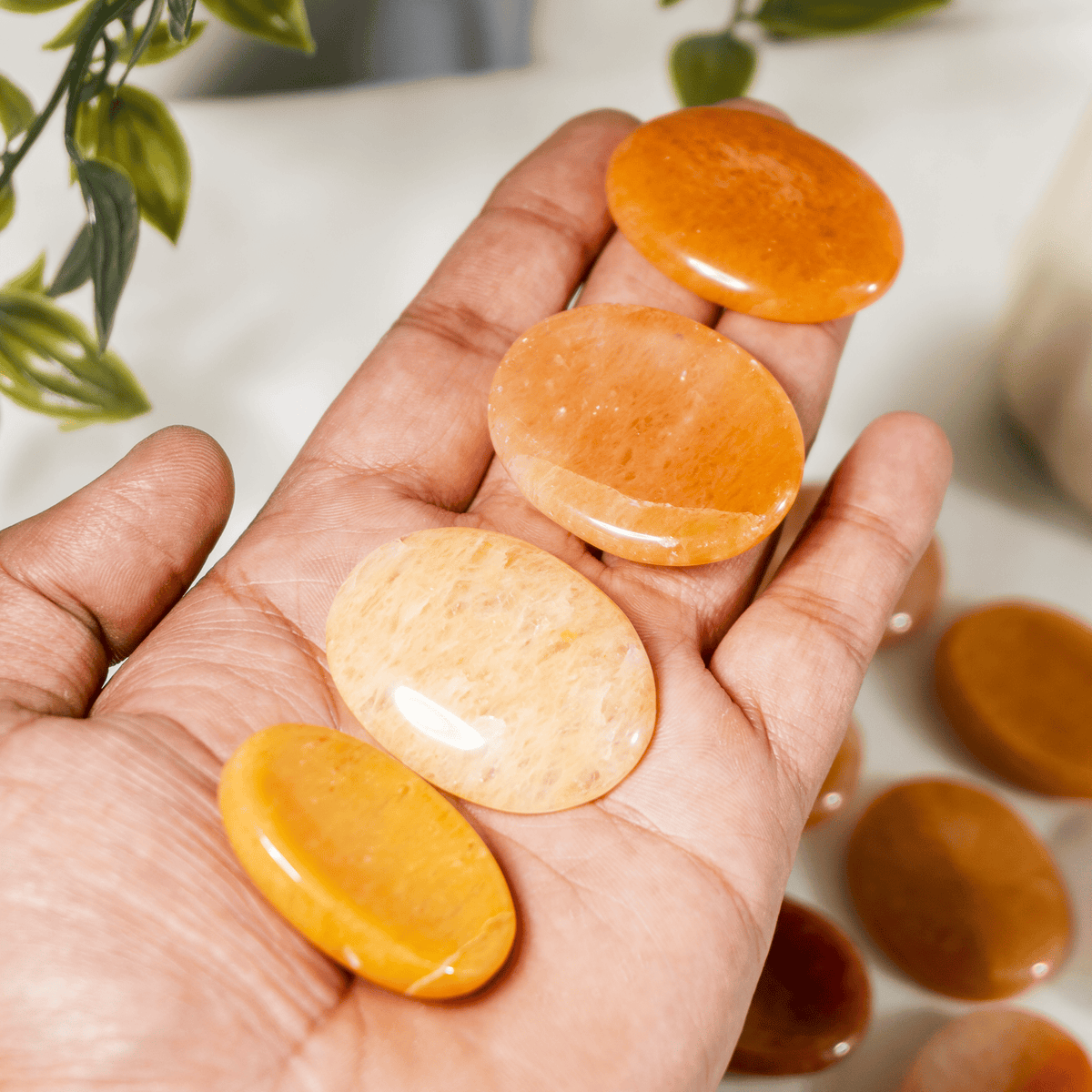 Orange Aventurine Pocket Stones (Longevity and Strength)