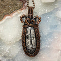 Orthoceras Fossil Wire Wrap Crystal Pendant #3