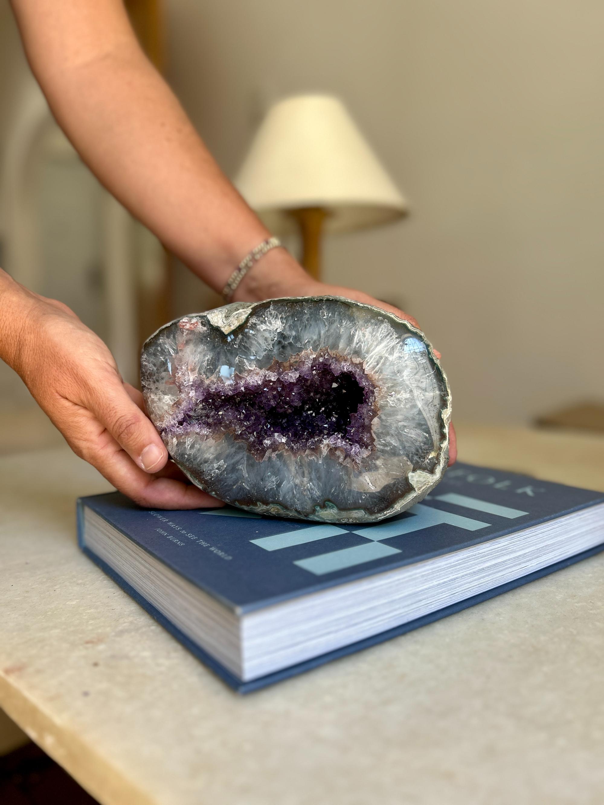 Outstanding Amethyst Geode Cave, Large decor piece, Purple crystal for coffee table | Geodes & Bowls | Wiccan Center