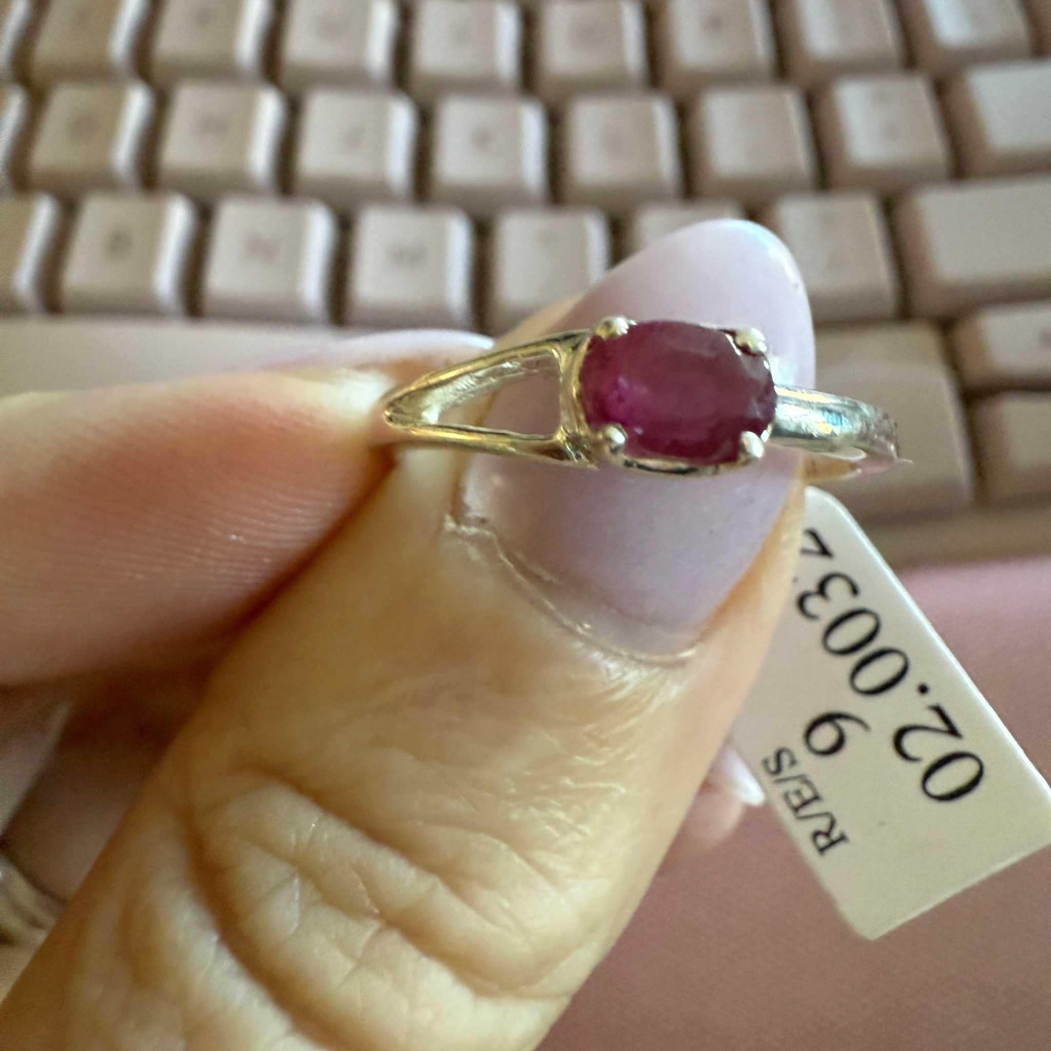 Ruby Split Band Sterling Silver Ring (Size 9) | Rings | Wiccan Center