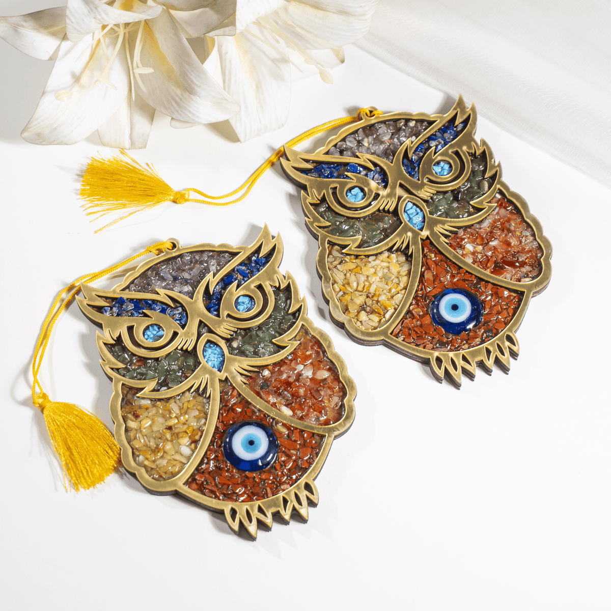 Owl Hanging, Home Protection Charm, Crystal Wall Hanging