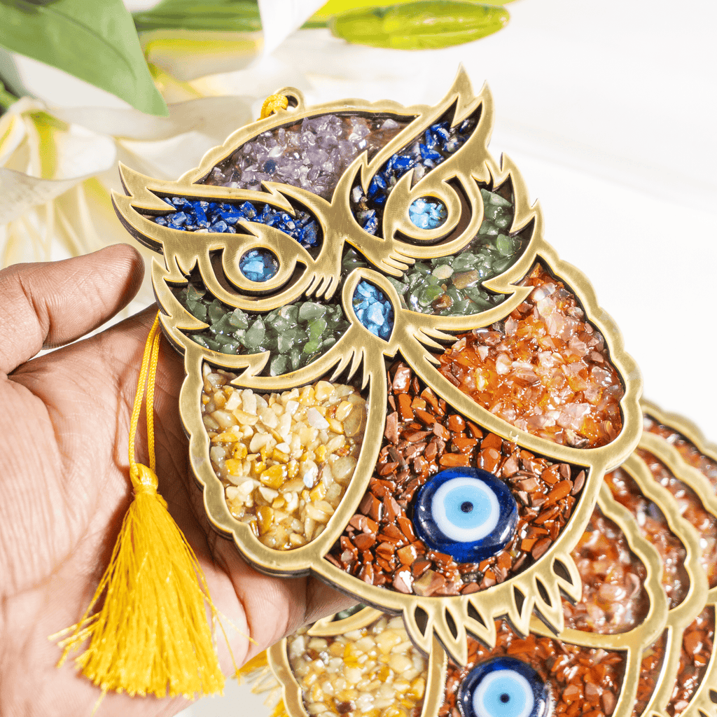 Owl Hanging, Home Protection Charm, Crystal Wall Hanging